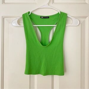 Zara Green Racer Back Tank Top